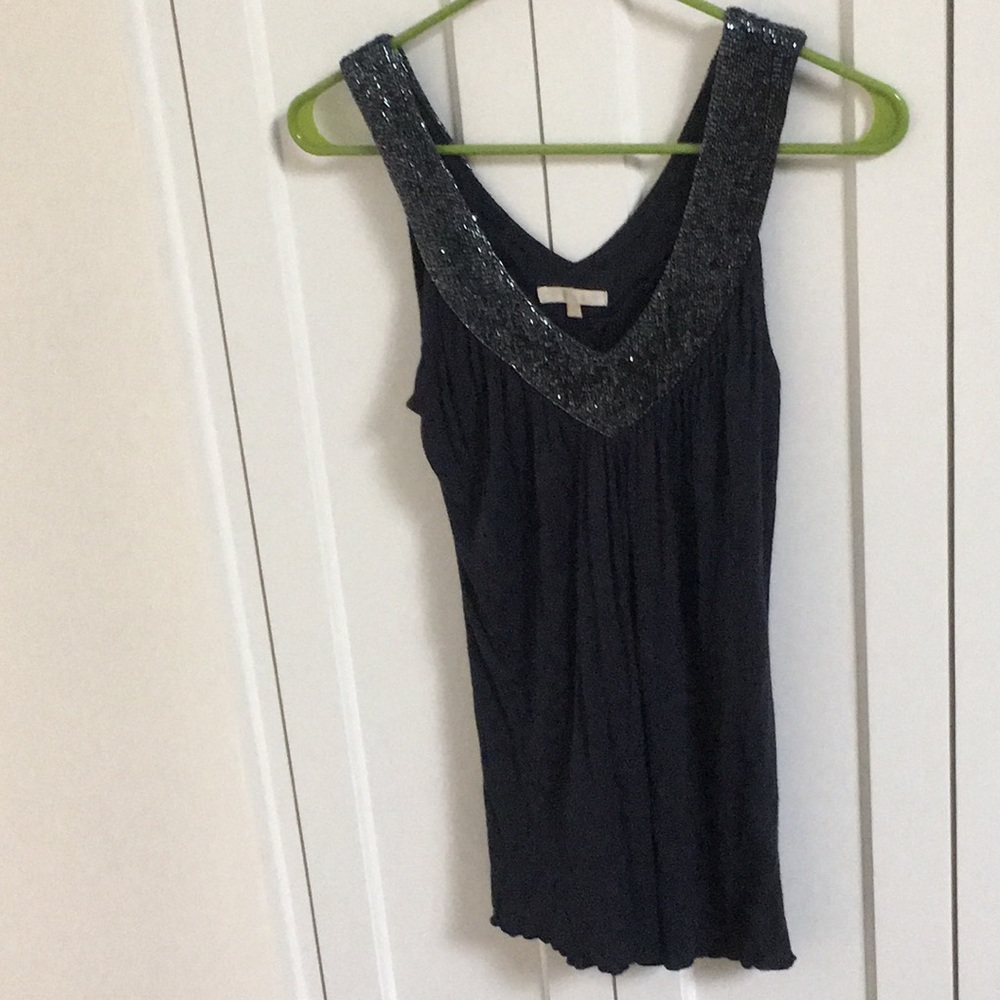 Navy sequin top